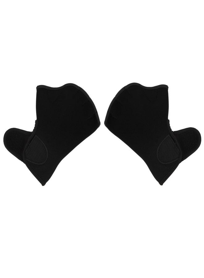 1 Pair Aquatic Gloves Slip Resistance Breathable Flexible Hand Swim Training Gloves for Men Women Adult Children Black 240x210mm / 9.45x8.27in - Image 4