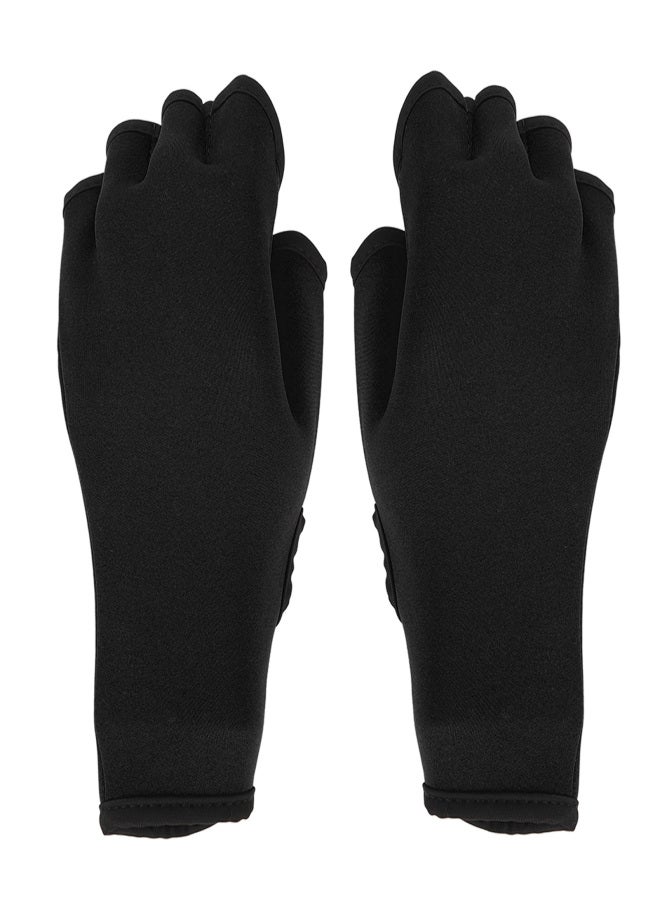 1 Pair Aquatic Gloves Slip Resistance Breathable Flexible Hand Swim Training Gloves for Men Women Adult Children Black 240x210mm / 9.45x8.27in - Image 2