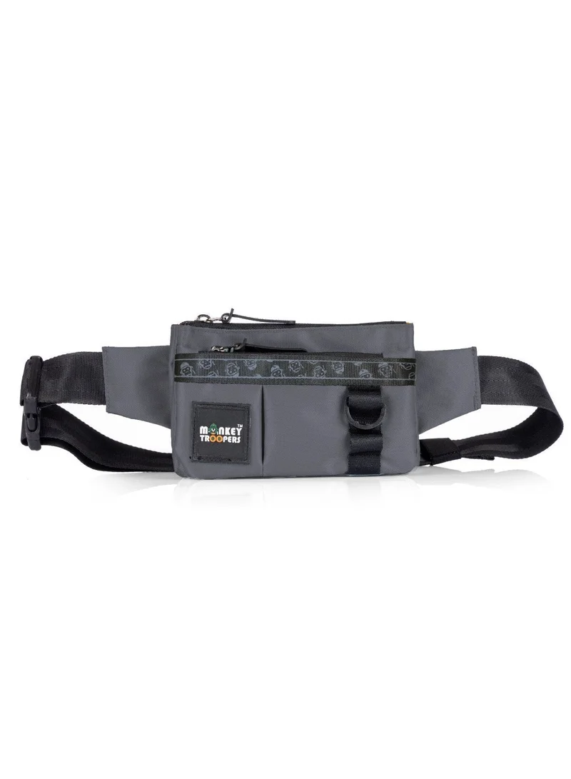 Monkey Troopers Pockit Waist Bag for Men Women Grey Waist Belt Pouch for Travelling Walking Running Gym Picnic Camping
