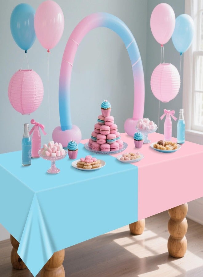 PTECDROTS 2Pcs Gender Reveal Table Cloths - Pink and Blue Table Decorations Assorted Color Rectangular Table Covers for Boy or Girl Baby Shower Party Supplies, 51 x 86.6 Inch - Image 5