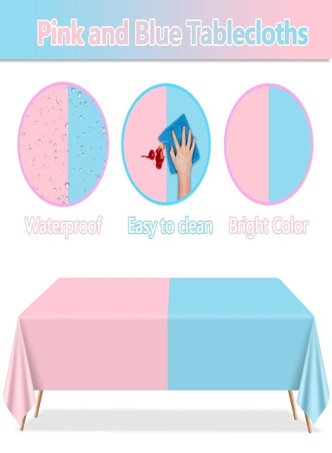 PTECDROTS 2Pcs Gender Reveal Table Cloths - Pink and Blue Table Decorations Assorted Color Rectangular Table Covers for Boy or Girl Baby Shower Party Supplies, 51 x 86.6 Inch - Image 3