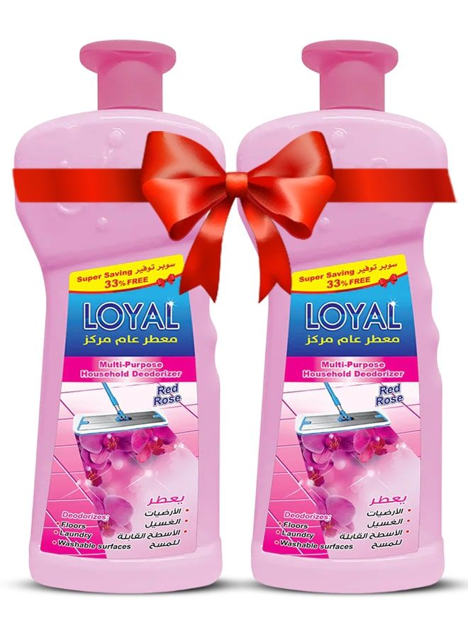 loyal Multi-Purpose Household Deodorizer Concentrated Gel, Red Rose, 2x2100ml