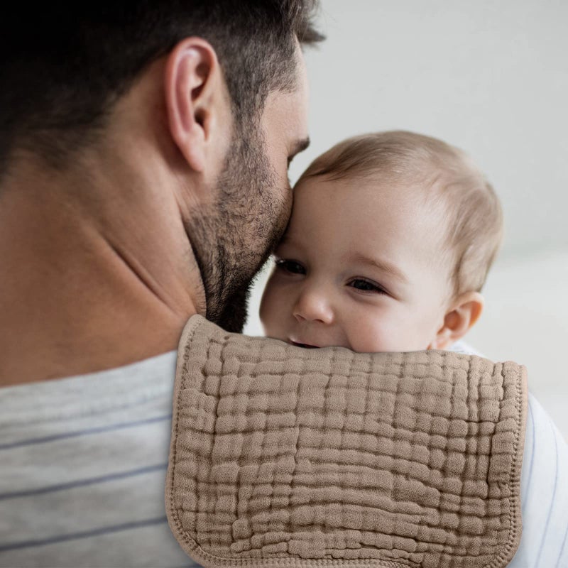 Looxii Muslin Burp Cloths 100% Cotton Muslin Cloths Large 20''x10'' Extra Soft and Absorbent 6 Pack Baby Burping Cloth for Boys and Girls (Brown) - Image 4