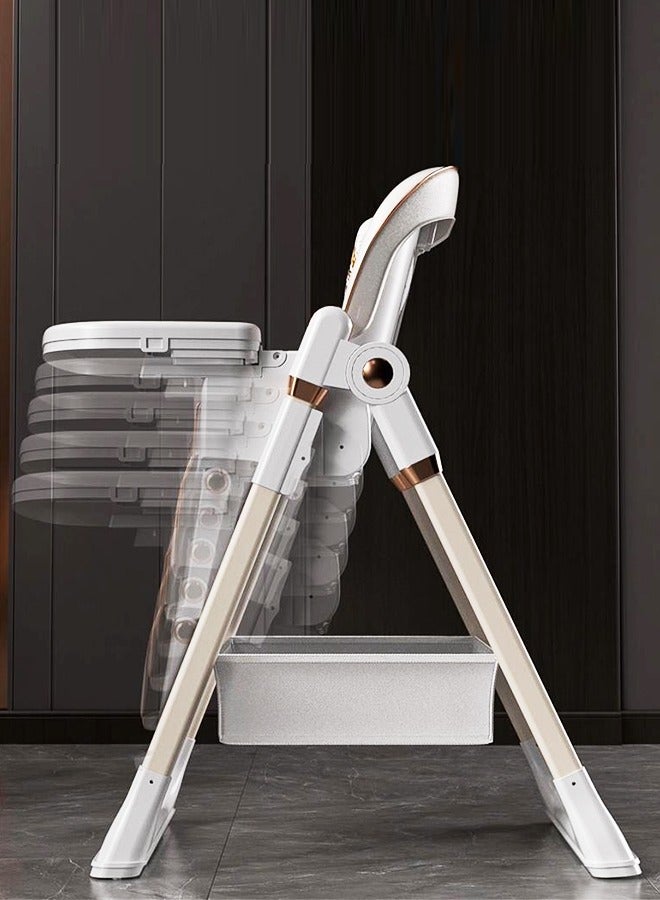 كيديليو كرسي مرتفع متعدد الوظائف قابل للتحويل، كرسي أطفال، قابل للتحويل إلى مقعد معزز لتناول الطعام، طاولة أطفال، أبيض - Image 4