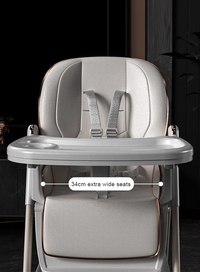 كيديليو كرسي مرتفع متعدد الوظائف قابل للتحويل، كرسي أطفال، قابل للتحويل إلى مقعد معزز لتناول الطعام، طاولة أطفال، أبيض - Image 5