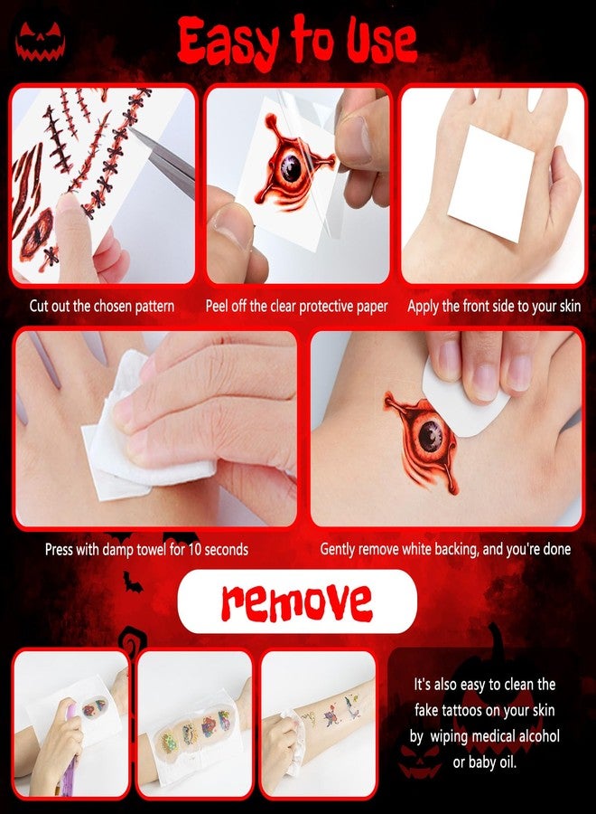 Leesgel Halloween Scar Temporary Tattoos - Perfect for Halloween Costumes, Makeup, Decorations, and Party Favors for Adult & Kids - Image 3