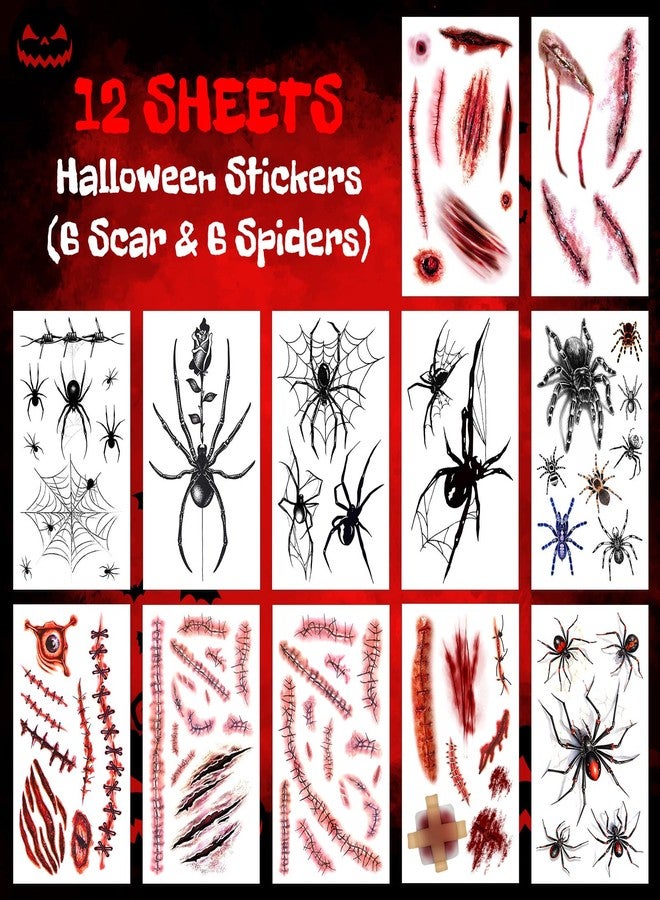 Leesgel Halloween Scar Temporary Tattoos - Perfect for Halloween Costumes, Makeup, Decorations, and Party Favors for Adult & Kids - Image 2