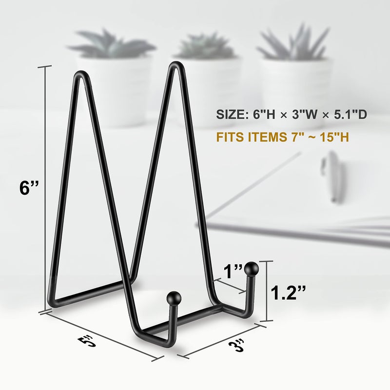 Hoewina 5 Pack 6 Inch Plate Stands for Display, Plate Holder Display Stands, Metal Frame holder stand for Book, Picture, Decorative Plate, Photo and Platter, Tabletop Artâ€¦ - Image 2