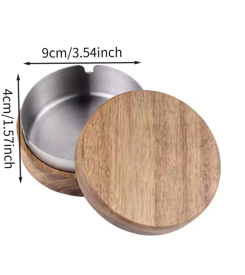 Stainless Steel Ashtray With Lid Windproof Spill Proof Heavy Duty Minimalist Design For Car Home Office Patio Outdoor - Image 5