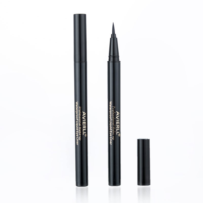 AVIERLL Waterproof Liquid Eyeliner -2Pens Black Eyeliner Long Lasting&Smudgeproof Makeup Liner Easy Liquid Pen 0.03 Fl. Oz (Black) - Image 1