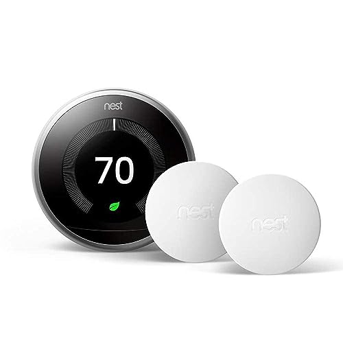 Nest Google Nest 3rd Gen BH1252 Learning Wi-Fi Programmable Thermostat in Stainless Steel with 2 Sensors - Image 1