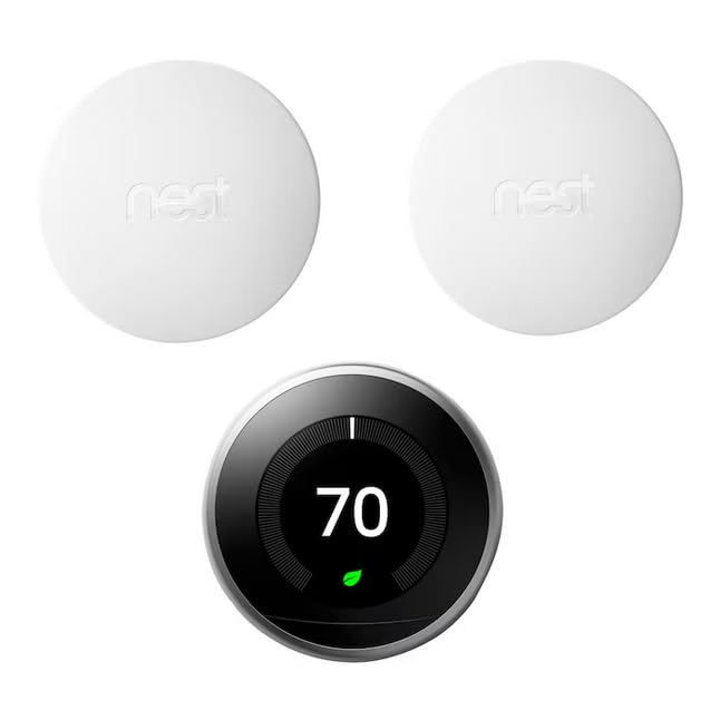 Nest Google Nest 3rd Gen BH1252 Learning Wi-Fi Programmable Thermostat in Stainless Steel with 2 Sensors - Image 4