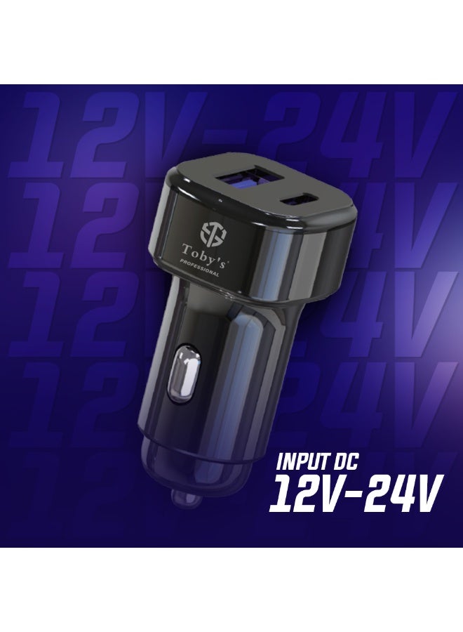 Toby's Toby’s Professional CC-13 200W Car Charger – High Power Dual Port Fast Charging with Multiple Protection (Overcurrent/Overvoltage/Overtemperature), 12V-24V Input, Compatible with iPhone, Android, & More - Image 5