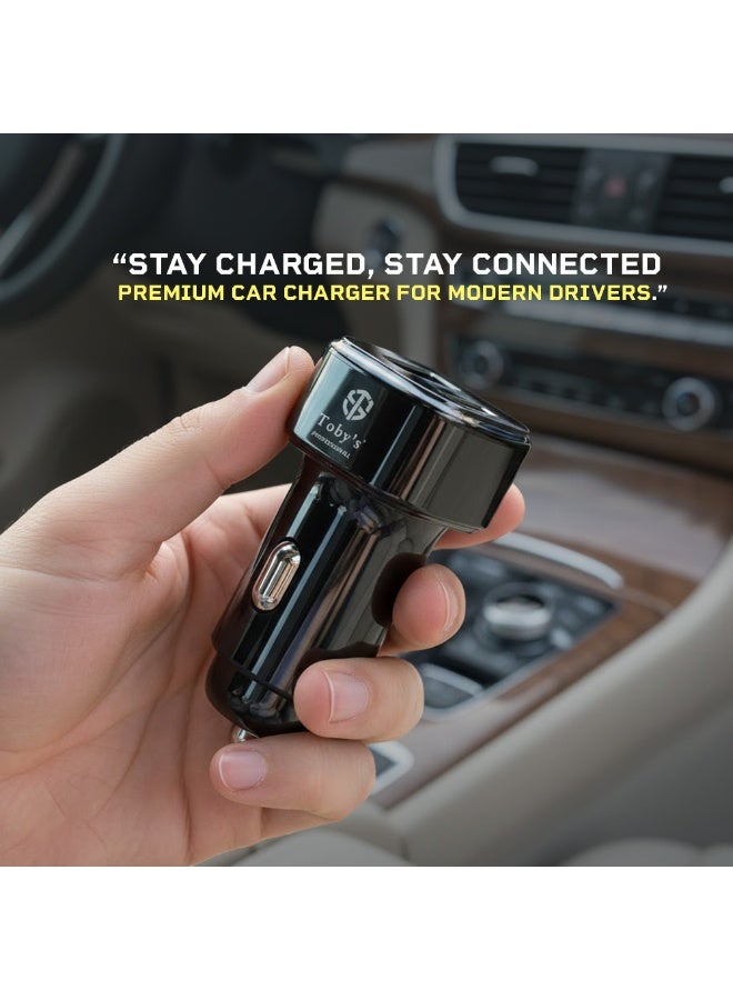 Toby's Toby’s Professional CC-13 200W Car Charger – High Power Dual Port Fast Charging with Multiple Protection (Overcurrent/Overvoltage/Overtemperature), 12V-24V Input, Compatible with iPhone, Android, & More - Image 3