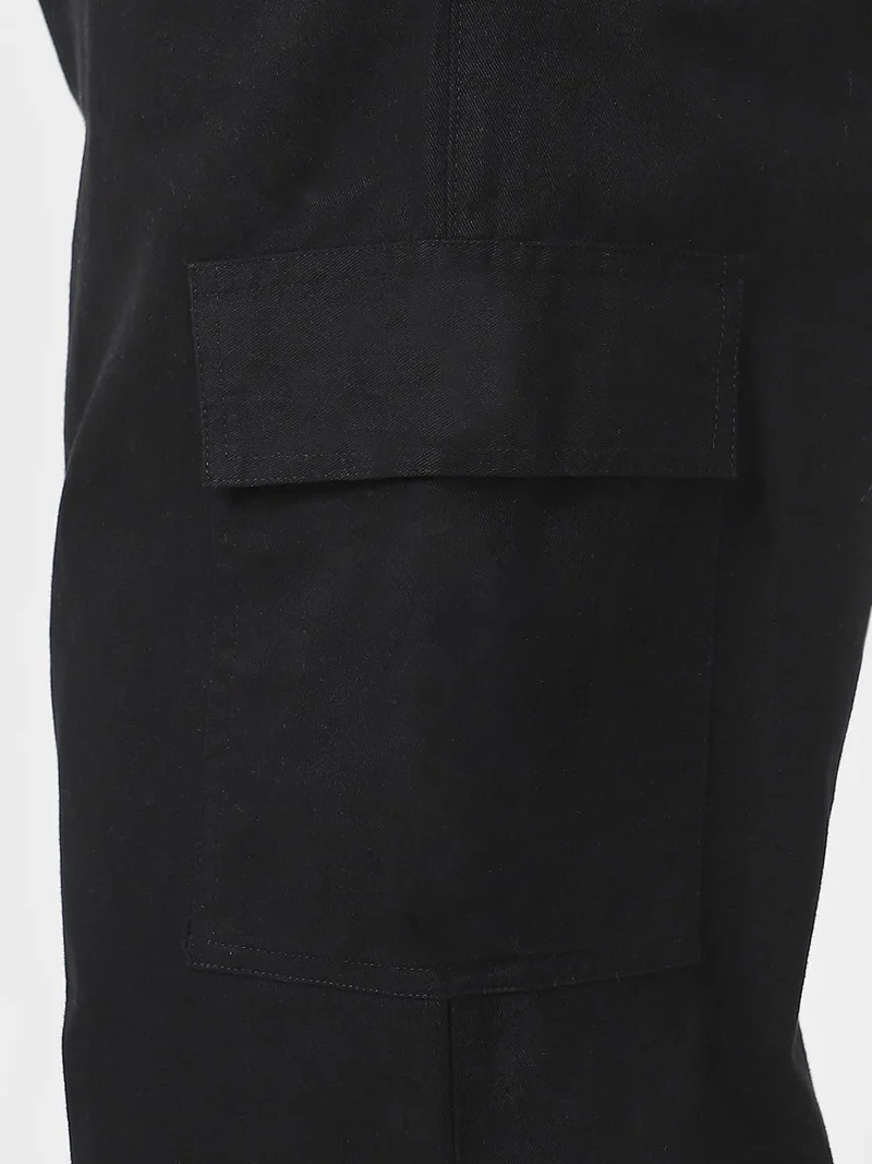 Urbano Fashion  Urbano Plus Men's Black Loose Baggy Fit Solid Cargo Chino Pant with 6 Pockets Non-Stretchable for Men | Best Price UAE