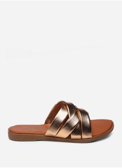 GNIST Metallic Strap Flat Sandals by Styli  - Image 5