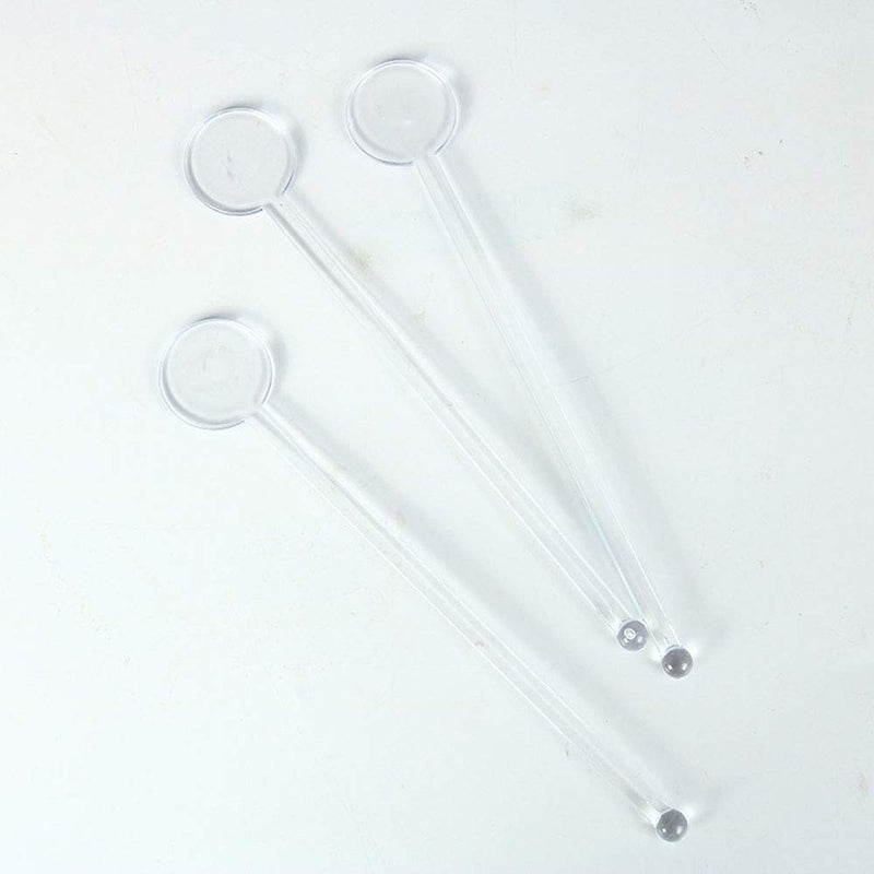 Jufay عصا خلط الكوكتيل Gdeal بطول 7 بوصات مع رأس قرص، عصا تحريك المشروبات البلاستيكية، عصا تحريك القهوة والويسكي، عبوة من 50 قطعة شفافة