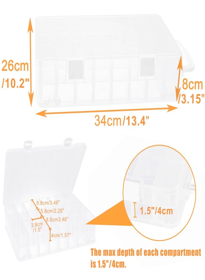 New brothread Double-Sided Storage Organizer/Box with Total 48 Adjustable Compartments, Removable Dividers For Embroidery and Sewing Threads, Embroidery Floss, Needles, Beads, Small Crafts & Toys - Image 5
