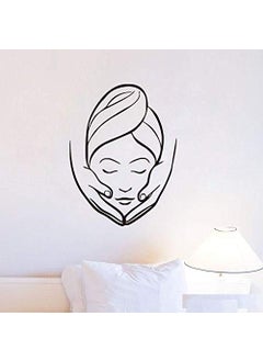 Roonir Roonir Salon Wall Stickers Girl Enjoying Facial Spa Wall Stickers Vinyl Wall Sticker Beauty Salon Removable Wallpaper Removable Wall Tattoo Mural58X58 cm 