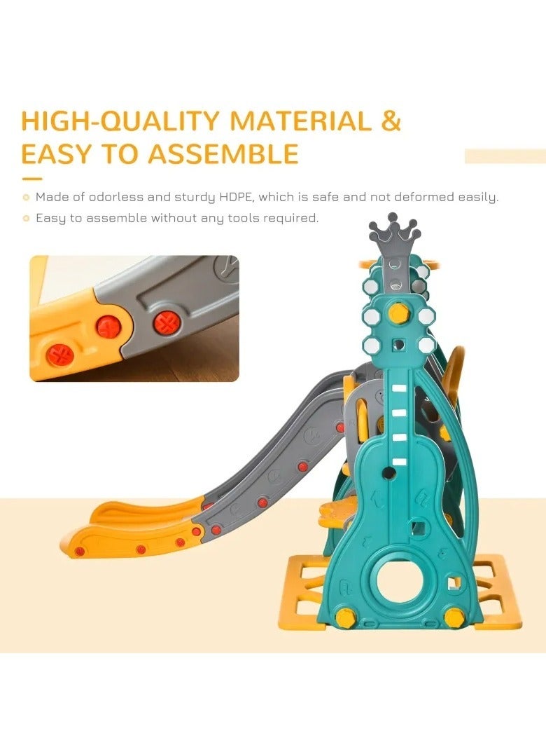 Guitar Slide With Swing And Basketball Hoop 3*1.Multicolour