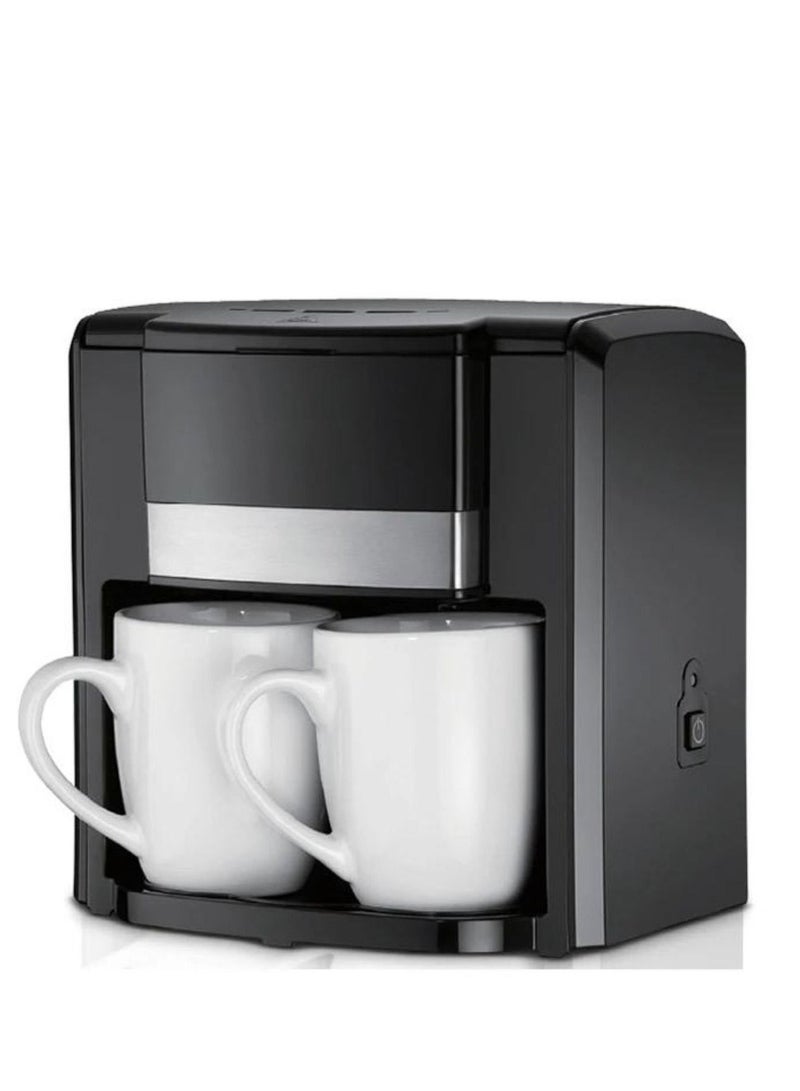 Coffee Maker with Two Porcelain Cups, 0.3L, 500W, Black, CM7312  - Image 3