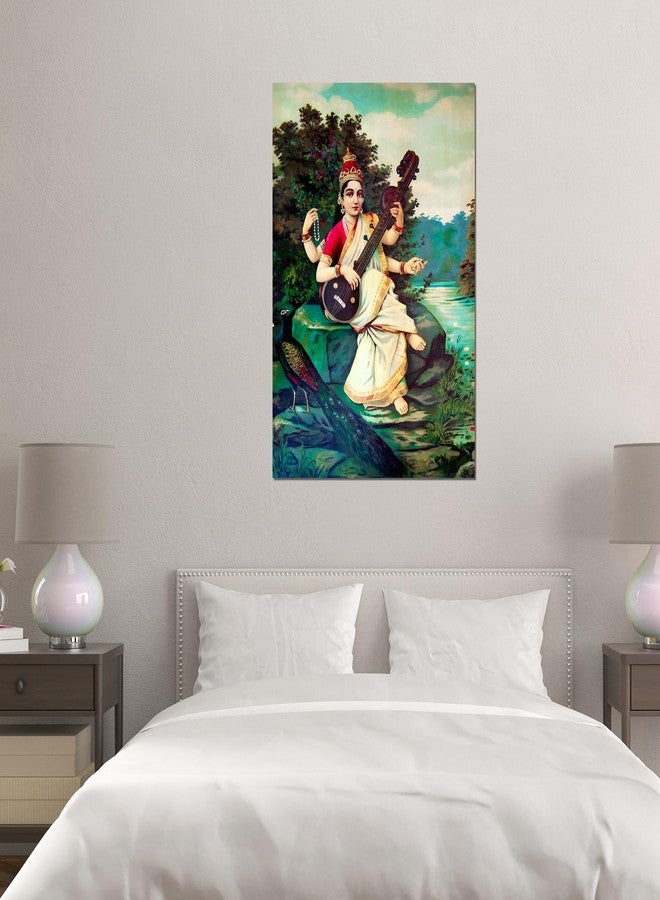 Roostaflag Goddess Saraswati - Ravi Varma Paintings Poster for Wall | Raja Ravi Varma Paintings Sticker | Ravi Varma Wall Art Posters for Living Room Decoration - Image 5