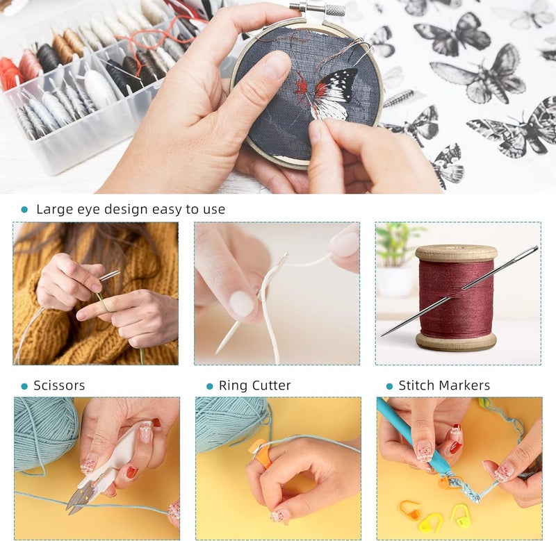 RangTeq 8pcs Crochet Hooks Set Aluminium Soft Grip Rubber Handle Needles Crochet Craft Yarn Sewing Tools (2.5mm/3mm/3.5mm/4mm/4.5mm/5mm /5.5mm/6mm) - Image 4