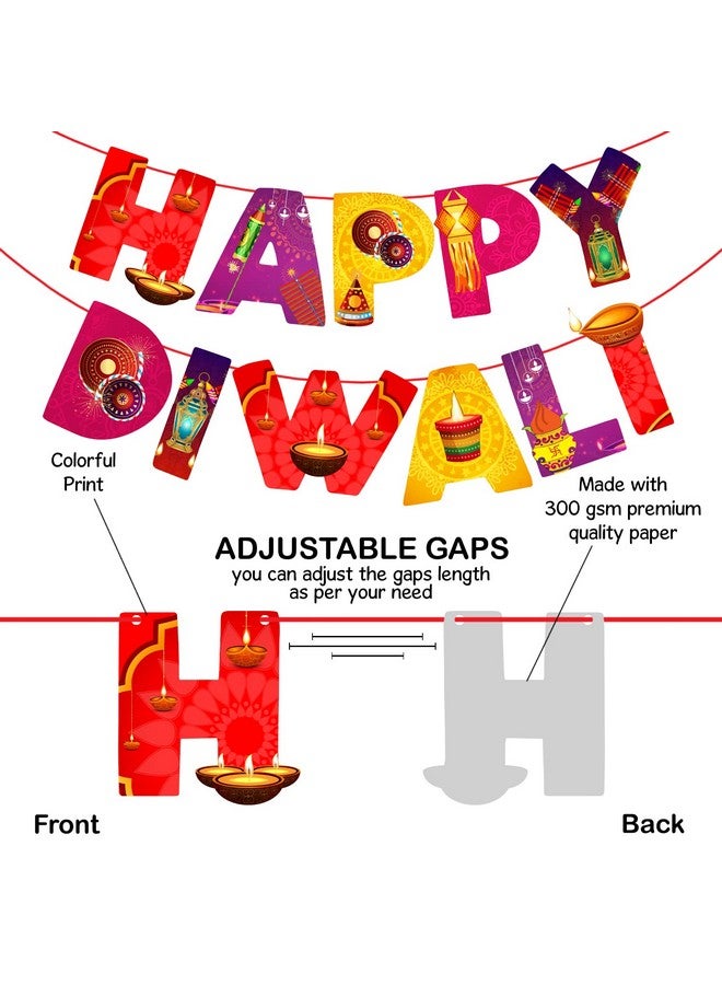 Zyozique 31 Pieces Happy Diwali Party Photo Booth Props and Paper Banner Kit Festival of Lights Prop for Photoshoot Diwali Party Picture Selfie Stick Props Party Decoration Supplies - Image 3