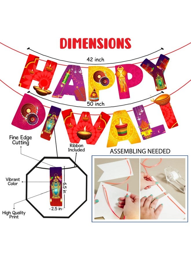 Zyozique 31 Pieces Happy Diwali Party Photo Booth Props and Paper Banner Kit Festival of Lights Prop for Photoshoot Diwali Party Picture Selfie Stick Props Party Decoration Supplies - Image 5