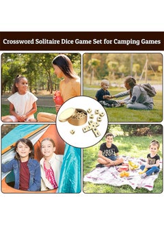 Generic Crossword Solitaire Games, Fun Word Combination Game Dice, Crossword Solitaire Dice Game Set Dice Game, Crossword Dice Game, 12 Wooden Letter Dice Set, Crossword Game Word Dice for Camping  - Image 3