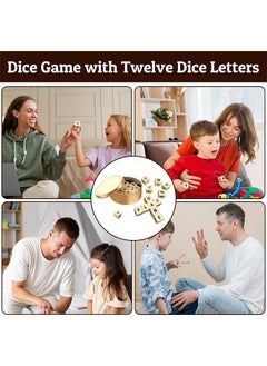 Generic Crossword Solitaire Games, Fun Word Combination Game Dice, Crossword Solitaire Dice Game Set Dice Game, Crossword Dice Game, 12 Wooden Letter Dice Set, Crossword Game Word Dice for Camping  - Image 5