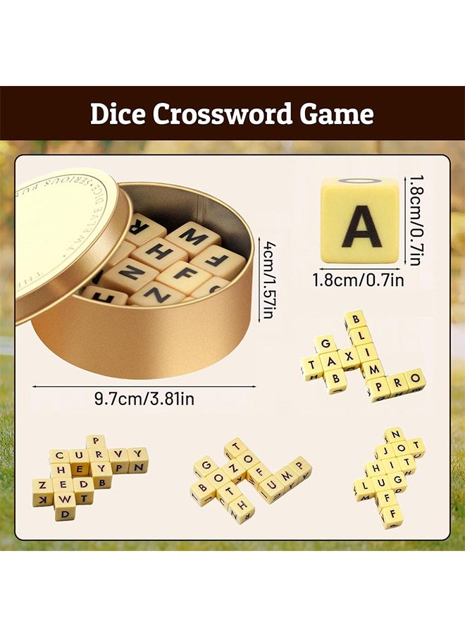 Generic - Crossword Solitaire Games, Fun Word Combination Game Dice, Crossword Solitaire Dice Game Set Dice Game, Crossword Dice Game, 12 Wooden Letter Dice Set, Crossword Game Word Dice for Camping - Image 1