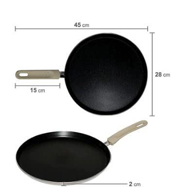 LOMESH 28 cm NonStick Pan Multipurpose Tava Pizza Cake Pan NonStick Dhosa Tawa - Image 4