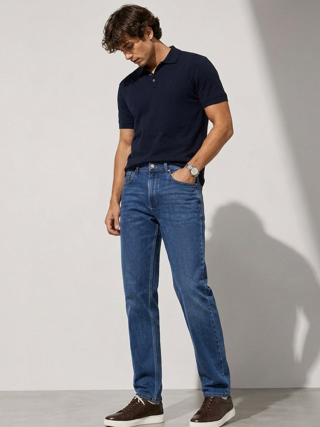 Styli Men Mid Rise Regular Fit Jeans - Image 1