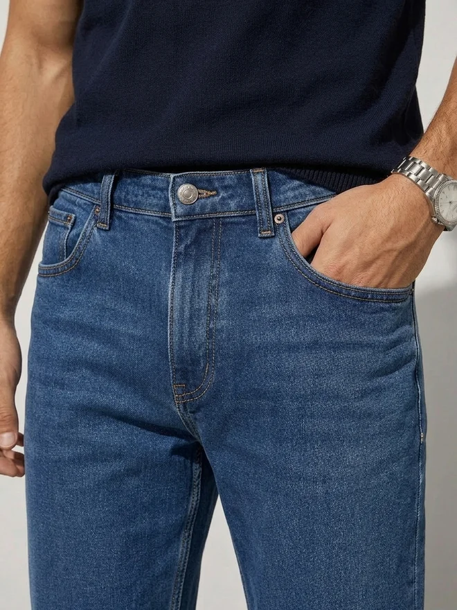 Styli  Men Mid Rise Regular Fit Jeans for Men | Best Price UAE