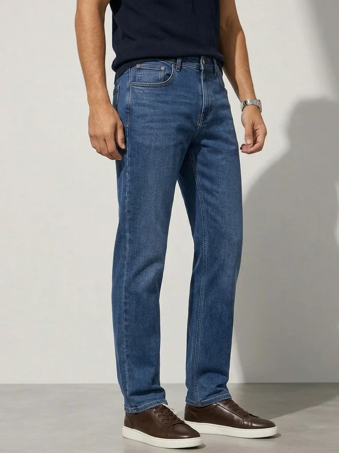 Styli  Men Mid Rise Regular Fit Jeans for Men | Best Price UAE