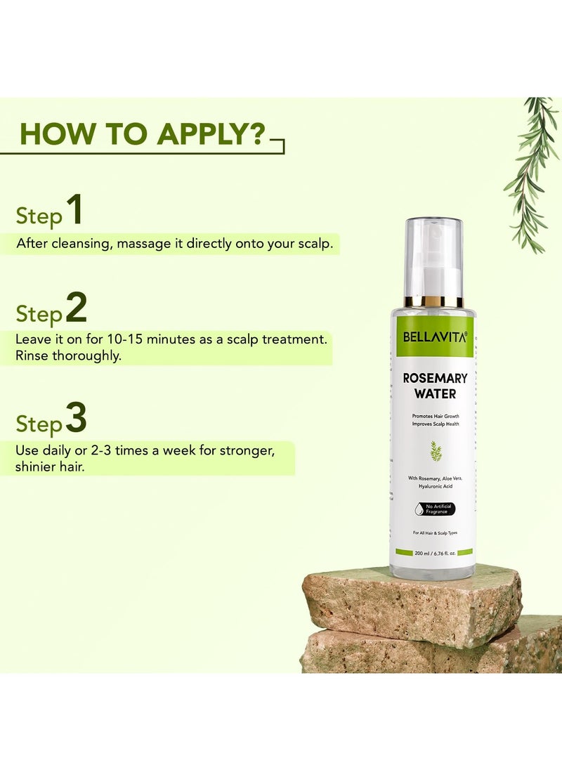 BELLAVITA Rosemary Water Hair Spray | For Frizzy Hair | Adds Shine | Suitable For All Hair Types | 200 ml  - Image 4