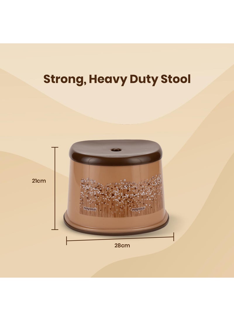 NAYASA Nayasa Funk Square 3 Pcs Bathroom Set | Bucket 25 L + Mug 1.5 L + 508 Stool | Bathroom Set | Bath Set for Bathroom | Brown  - Image 4