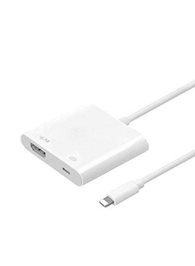 Loquat 8-Pin Lightning To Digital AV HDMI Adapter Cable White - Image 1