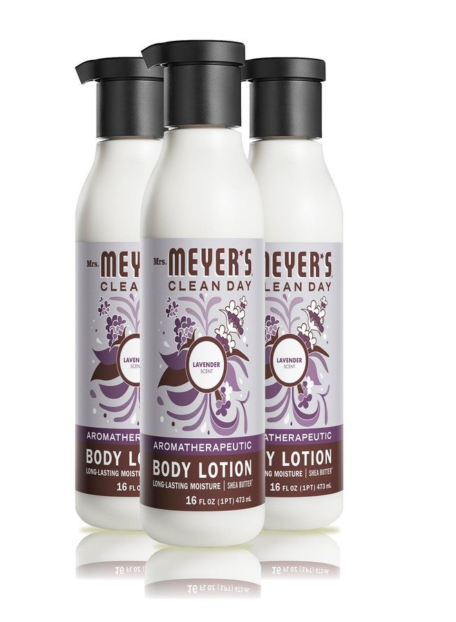 MRS. MEYER'S CLEAN DAY Body Lotion for Dry Skin, Non-Greasy Moisturizer Made with Essential Oils, Lavender, 16 fl. oz - Pack of 3 - Image 1