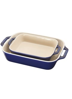 STAUB Staub Ceramic 2-pc Rectangular Baking Dish Set - Dark Blue  - Image 1