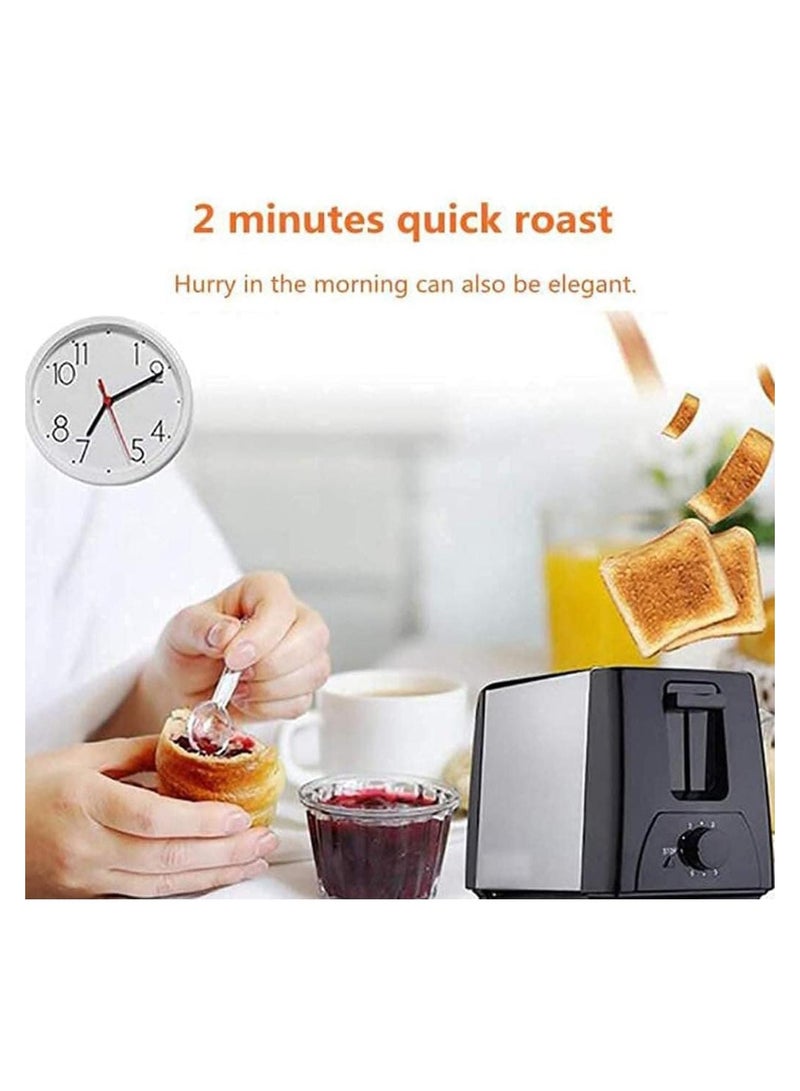 2-Slice Stainless Steel Toaster with Extra-Wide Slots – Adjustable Browning Control, High-Lift Lever, Defrost & Reheat Functions – Compact Toaster for Bread, Bagels, Waffles & More - Image 3
