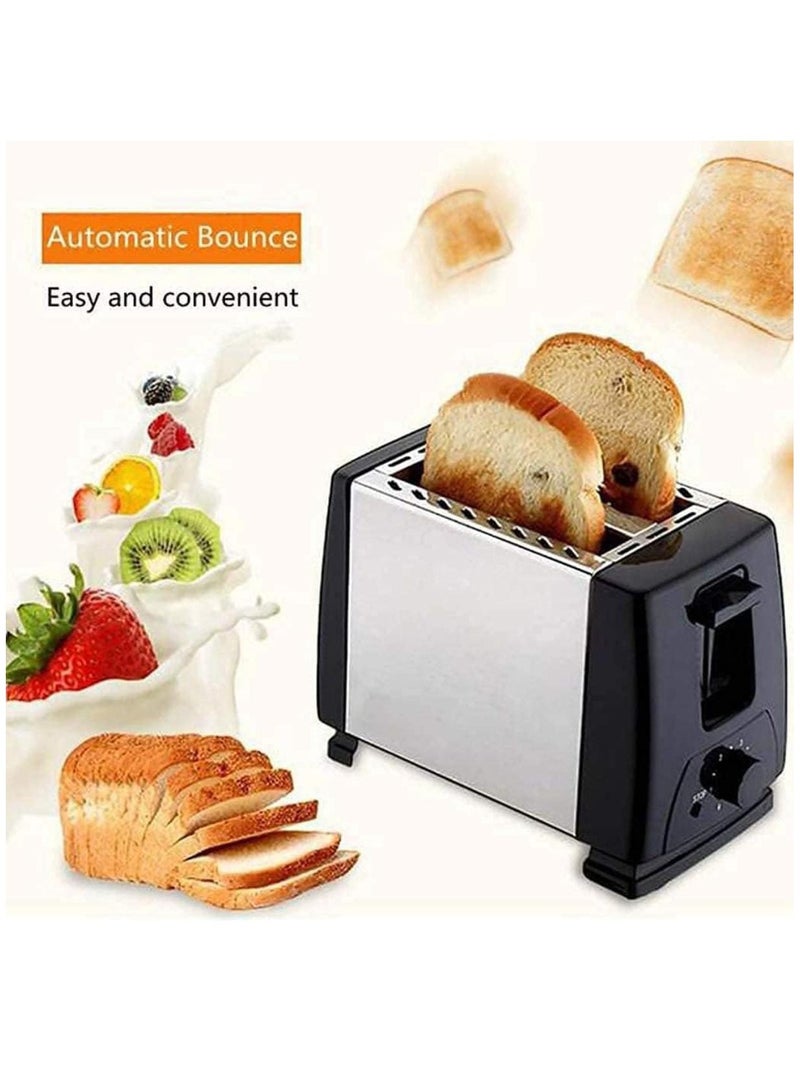 2-Slice Stainless Steel Toaster with Extra-Wide Slots – Adjustable Browning Control, High-Lift Lever, Defrost & Reheat Functions – Compact Toaster for Bread, Bagels, Waffles & More - Image 4
