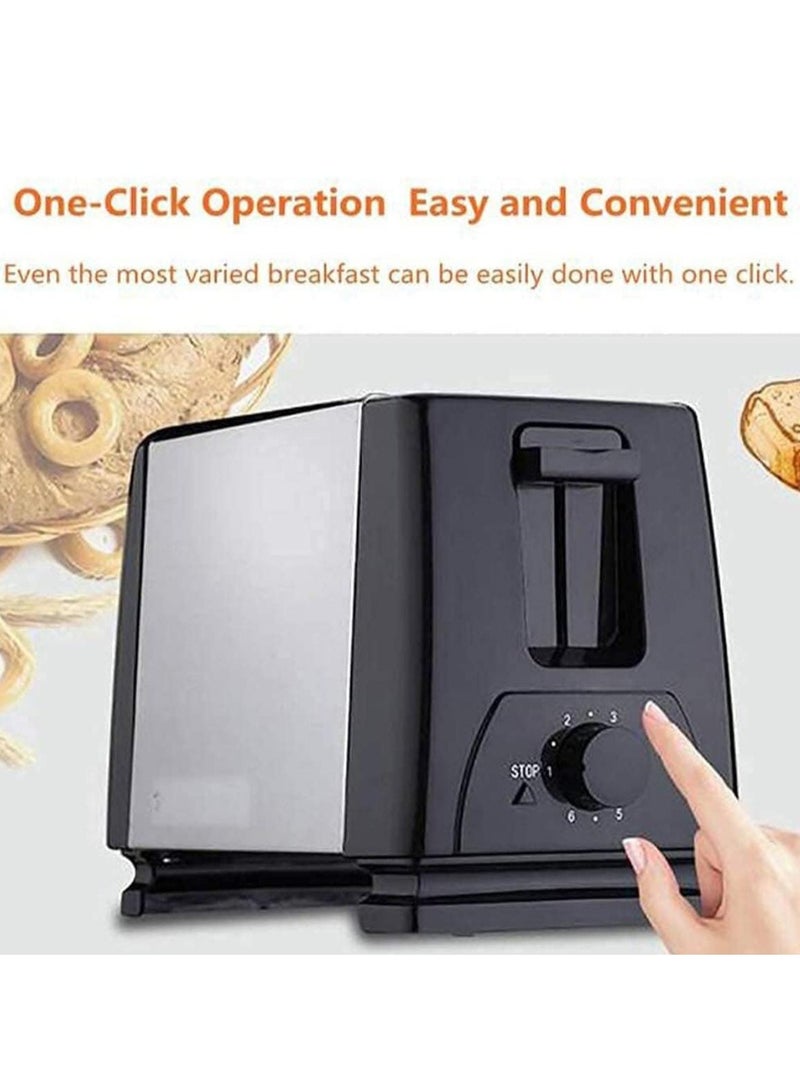 2-Slice Stainless Steel Toaster with Extra-Wide Slots – Adjustable Browning Control, High-Lift Lever, Defrost & Reheat Functions – Compact Toaster for Bread, Bagels, Waffles & More - Image 2