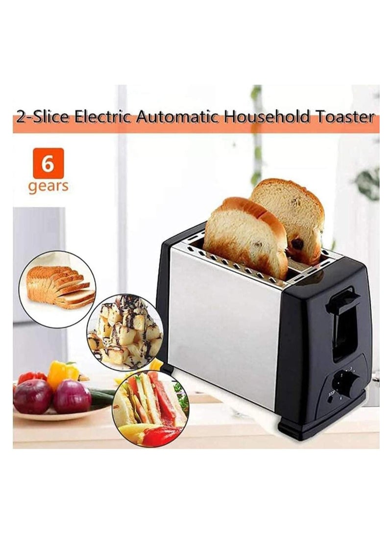 2-Slice Stainless Steel Toaster with Extra-Wide Slots – Adjustable Browning Control, High-Lift Lever, Defrost & Reheat Functions – Compact Toaster for Bread, Bagels, Waffles & More - Image 5