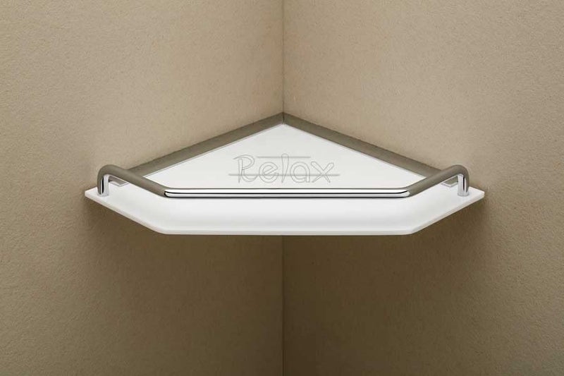 Relax New Corner Acrylic ShelfAcrylic Chrome Unbreakable Corner Acrylic Wall Shelf Number of Shelves 1 New r112 10 10 inches 5 mm Thickness - Image 2