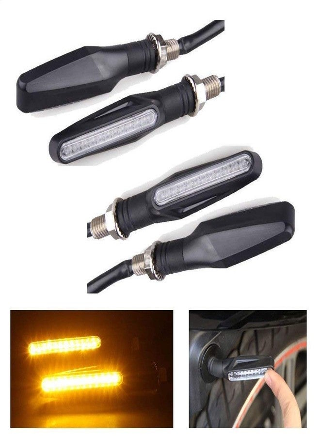 ADWAIT مؤشرات دراجة نارية من ADWAIT، مصابيح LED صفراء اللون بتصميم KTM (شكل أنيق، 4 قطع) لدراجة Bajaj Pulsar 220 - Image 3