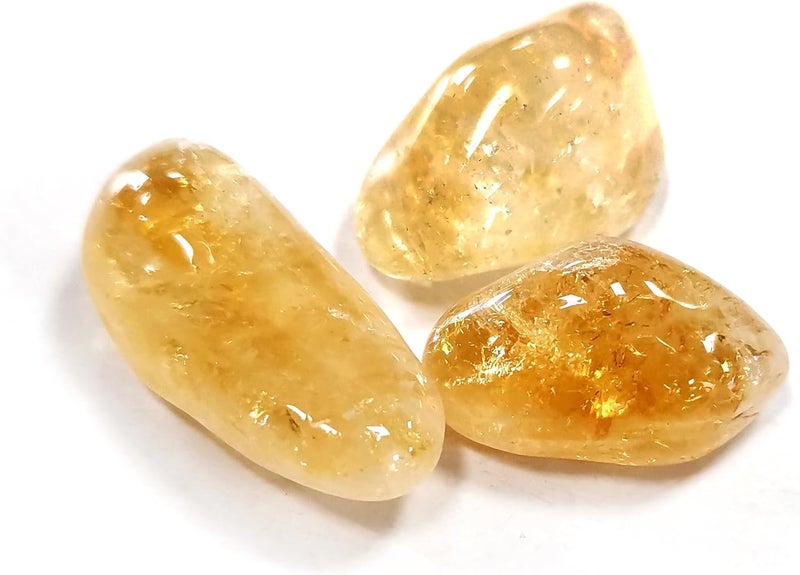 Boolavard 1 X Set of 3 Citrine Stones Gemstones Crystals