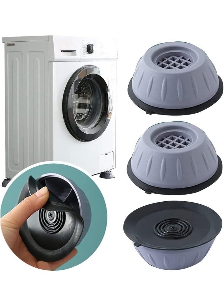 وسادات مضادة للاهتزاز لغسالة الملابس - مجموعة من 4 قطع من قواعد مطاطية متينة ماصة للصدمات لتقليل الضوضاء، ومنع الانزلاق، وتثبيت الغسالة والمجفف، وحماية الأرضيات - Image 1