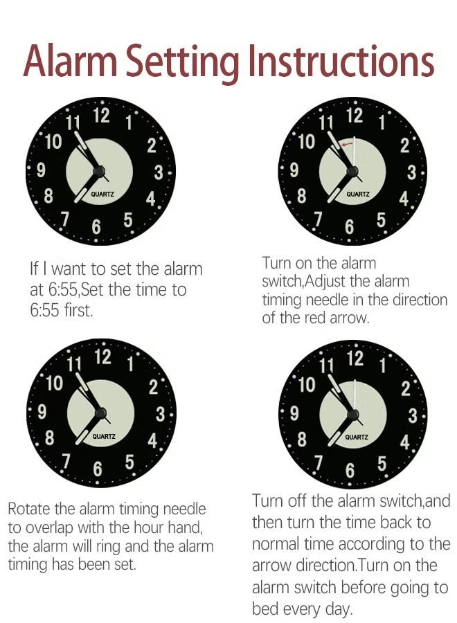 أهاكاك ساعة المنبه الجرس التوأم ، ساعة المنبه عالية الصوت مع الإضاءة الخلفية ، ساعة هادئة لغرفة النوم المنزل أو المكتب ، رائعة للنائمين الثقيلين - Image 4